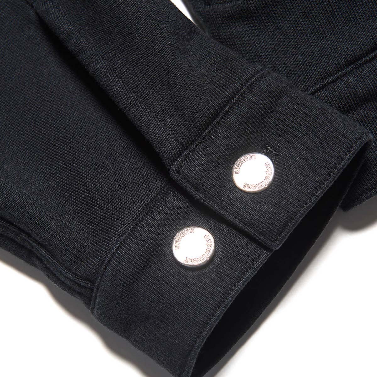 uniform experiment / SWEAT TRUCKER JACKET (Black) 袖ボタン